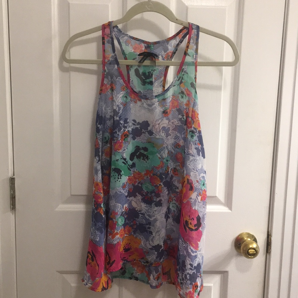 Colorful sheer top